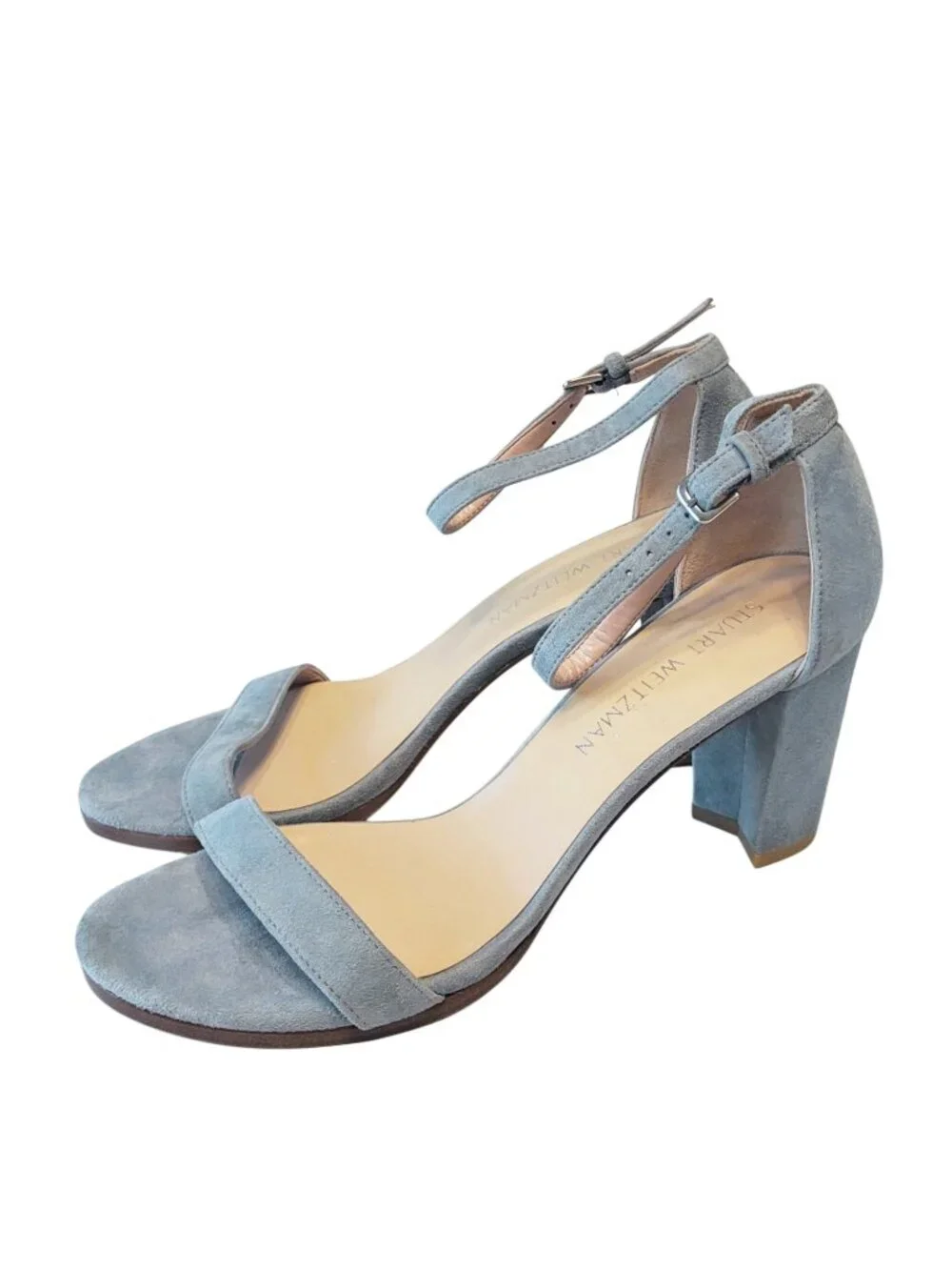 Stuart Weitzman Nearlynude Suede City Sandal in Azure